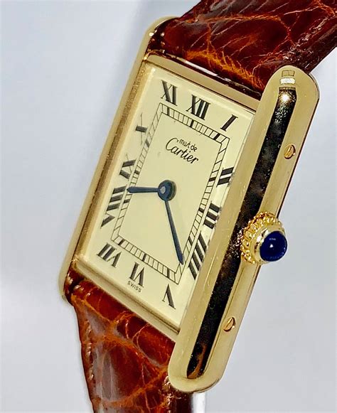 montre cartier vermeil|must de cartier watch 925.